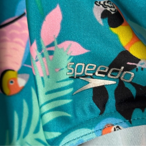 Speedo Kids' Tropical Blue Swimsuit M - Picture 2 of 15